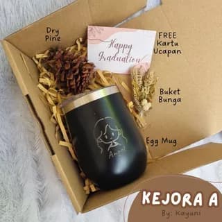 KEJORA Hampers Egg Mug GRAFIR / Kado Ulang Tahun / Hadiah Wisuda / Tumbler Mug Egg Custom Nama Tumbler Grafir / Hampers Pernikahan / Hadiah Kelulusan / Birthday Gift / Hadiah Hari Guru