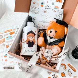 Denida Graduation Gift Box | Tumbler Custom | Hadiah Botol Minum Custom | Hampers Wisuda Unik